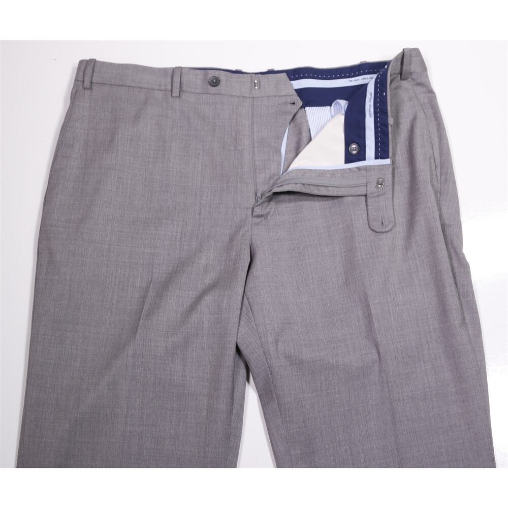 Peter Millar Solid Light Gray Wool Stretch Flat F… - image 5
